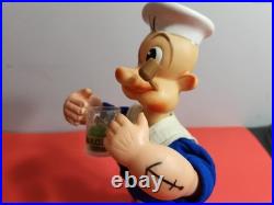 Vintage Popeye 11 inch Wind Up Mechanical Figure West Germay WORKS SEE VIDEO