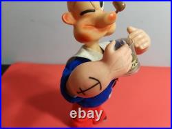 Vintage Popeye 11 inch Wind Up Mechanical Figure West Germay WORKS SEE VIDEO