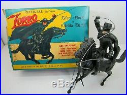 Vintage Rare 1958 Marx Disney Zorro & Tornado 8 Inch Figure Set In Box Tv Toy