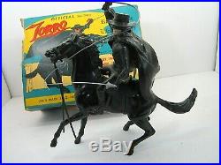 Vintage Rare 1958 Marx Disney Zorro & Tornado 8 Inch Figure Set In Box Tv Toy