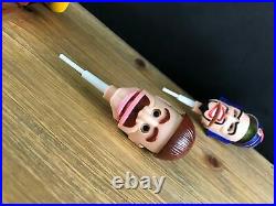 Vintage Rare Lot Of 4 Brain Suckers Toy Figures/lollipops Head Opens/eyes Move