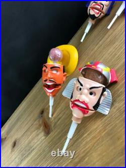 Vintage Rare Lot Of 4 Brain Suckers Toy Figures/lollipops Head Opens/eyes Move