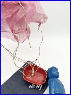 Vintage Reindeer Products Wang Pilot Toy Parachute Figure Celluloid Aviation
