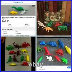 Vintage SINCLAIR OIL GAS Dino Dinosaur Lot Plastic Figure Toy Collection RARE