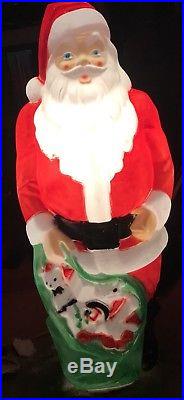 Vintage Santa with Toy Bag 46 Empire Light Up Blow Mold Decoration Christmas 1968