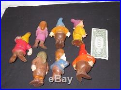 Vintage Seiberling Rubber Toy Disney Seven Dwarf Dwarves Lot Figure (K823)