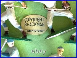 Vintage Shackman Little Leaguer Baseball Set Japan Metal Figures Boxed No 3671
