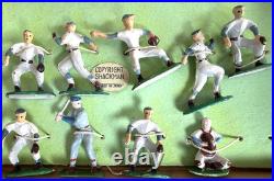 Vintage Shackman Little Leaguer Baseball Set Japan Metal Figures Boxed No 3671