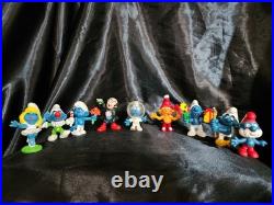 Vintage Smurf Figures Lot of 9 Rare 1965 Astronaut