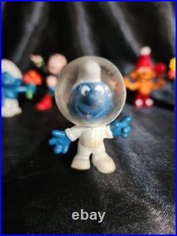 Vintage Smurf Figures Lot of 9 Rare 1965 Astronaut