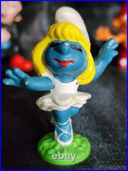 Vintage Smurf Figures Lot of 9 Rare 1965 Astronaut