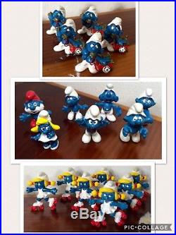 Vintage Smurfs Army Toy Lot Action Figure Tv Cartoon Comic Toys Movie Smurf Kids