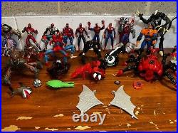 Vintage Spider-Man Toy biz Lot (35) Carnage Morbious Venom Accessories 1990's