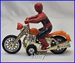 Vintage Spiderman Motorcycle 1973 Toy Figurine Azrak Hamway Intl