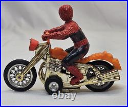 Vintage Spiderman Motorcycle 1973 Toy Figurine Azrak Hamway Intl