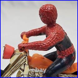 Vintage Spiderman Motorcycle 1973 Toy Figurine Azrak Hamway Intl