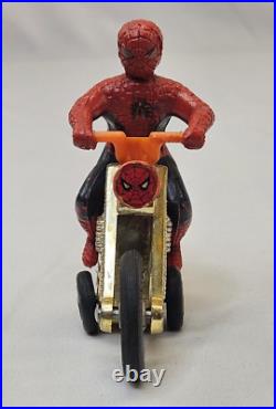 Vintage Spiderman Motorcycle 1973 Toy Figurine Azrak Hamway Intl