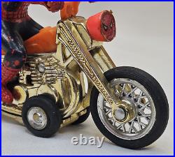 Vintage Spiderman Motorcycle 1973 Toy Figurine Azrak Hamway Intl
