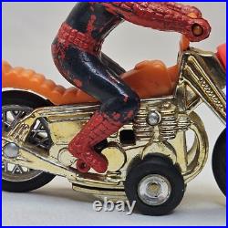 Vintage Spiderman Motorcycle 1973 Toy Figurine Azrak Hamway Intl