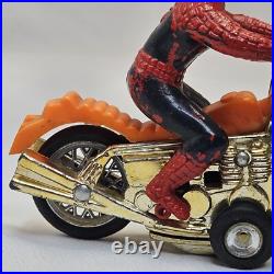 Vintage Spiderman Motorcycle 1973 Toy Figurine Azrak Hamway Intl