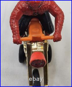Vintage Spiderman Motorcycle 1973 Toy Figurine Azrak Hamway Intl