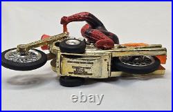 Vintage Spiderman Motorcycle 1973 Toy Figurine Azrak Hamway Intl