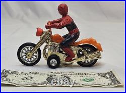 Vintage Spiderman Motorcycle 1973 Toy Figurine Azrak Hamway Intl