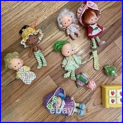 Vintage Strawberry Shortcake Berry Happy Home Dollhouse Toy Doll Lot Furniture