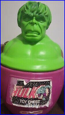 Vintage THE INCREDIBLE HULK Toy Chest Box Marvel Sun Products Talley 1979
