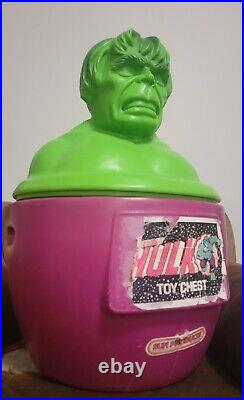 Vintage THE INCREDIBLE HULK Toy Chest Box Marvel Sun Products Talley 1979
