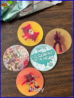 Vintage TRASH BAG BUNCH Box of 25 Packs of Pogs Rare Venezuela 1990s Vtg