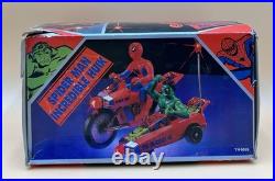 Vintage Tam Toys Spider-man And Hulk Motorized Motorcycle From 1976