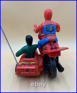 Vintage Tam Toys Spider-man And Hulk Motorized Motorcycle From 1976