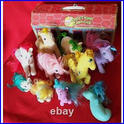 Vintage Tara Toy Kuddlee Ponee Carry Case with 10 Unicorns 1987