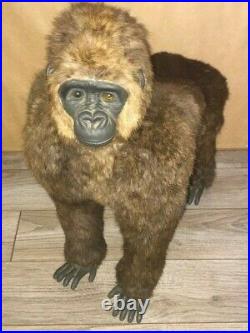 Vintage Taxidermy Gorilla Realistic Figure Real Fur Circus Carnival Prize Toy