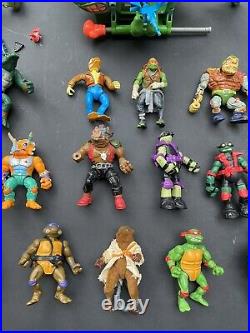 Vintage Teenage Mutant Ninja Turtles Action Figures Toy Lot Turtlecopter Rare