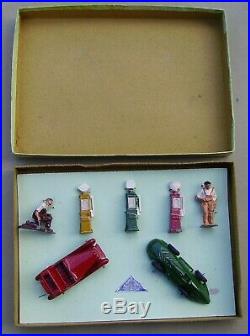 Vintage Timpo Toys Petrol Station boxed set lead cars pumps and figures