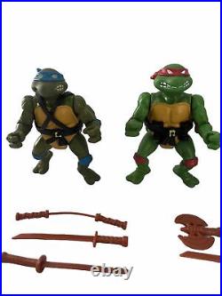 Vintage Tmnt 1988 RARE SOFT HEADS Toy Lot All 4 Turtles And Accessories Bundle
