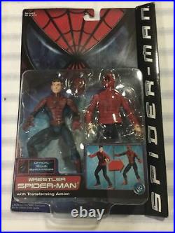 Vintage Toy Biz 2002 Marvel Spider-Man movie figure wrestler Spider-Man On Card