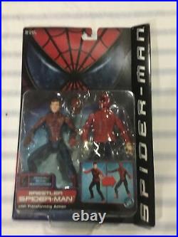 Vintage Toy Biz 2002 Marvel Spider-Man movie figure wrestler Spider-Man On Card