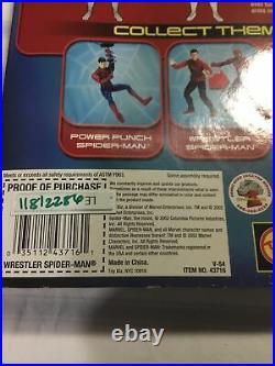 Vintage Toy Biz 2002 Marvel Spider-Man movie figure wrestler Spider-Man On Card