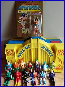 Vintage Toy Biz DC Comics Super Heroes Set of 14 figures + Hall of Justice