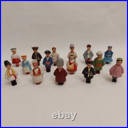 Vintage USSR 15 Soviet Republics Friendship Set x15 Plastic Doll Toy Figurines