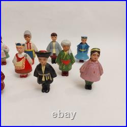 Vintage USSR 15 Soviet Republics Friendship Set x15 Plastic Doll Toy Figurines