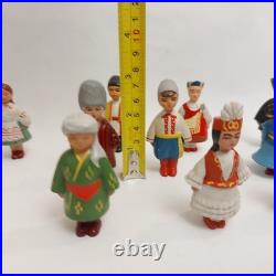 Vintage USSR 15 Soviet Republics Friendship Set x15 Plastic Doll Toy Figurines
