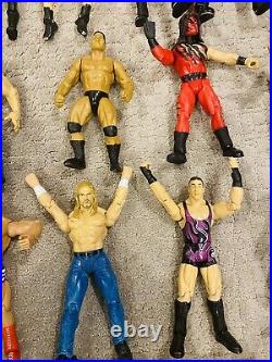 Vintage WWF WCW Lot Of 31 Elite Toy Figure Wrestlers 1990s Collection With Extras