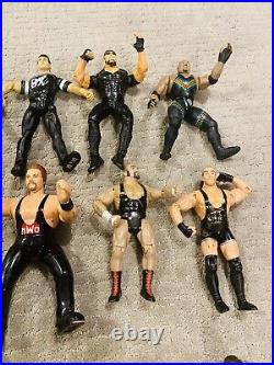 Vintage WWF WCW Lot Of 31 Elite Toy Figure Wrestlers 1990s Collection With Extras