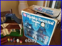 Vintage Weebles Haunted House with Original Box Figures Furniture Halloween 1976