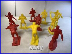 Vintage c 1960's NFL Football Plastic Player Figure Lot Of 13 Marx Toy Company
