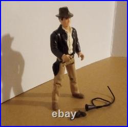 Vintage indiana jones action figure with whip gun and hat made by kenner 1982